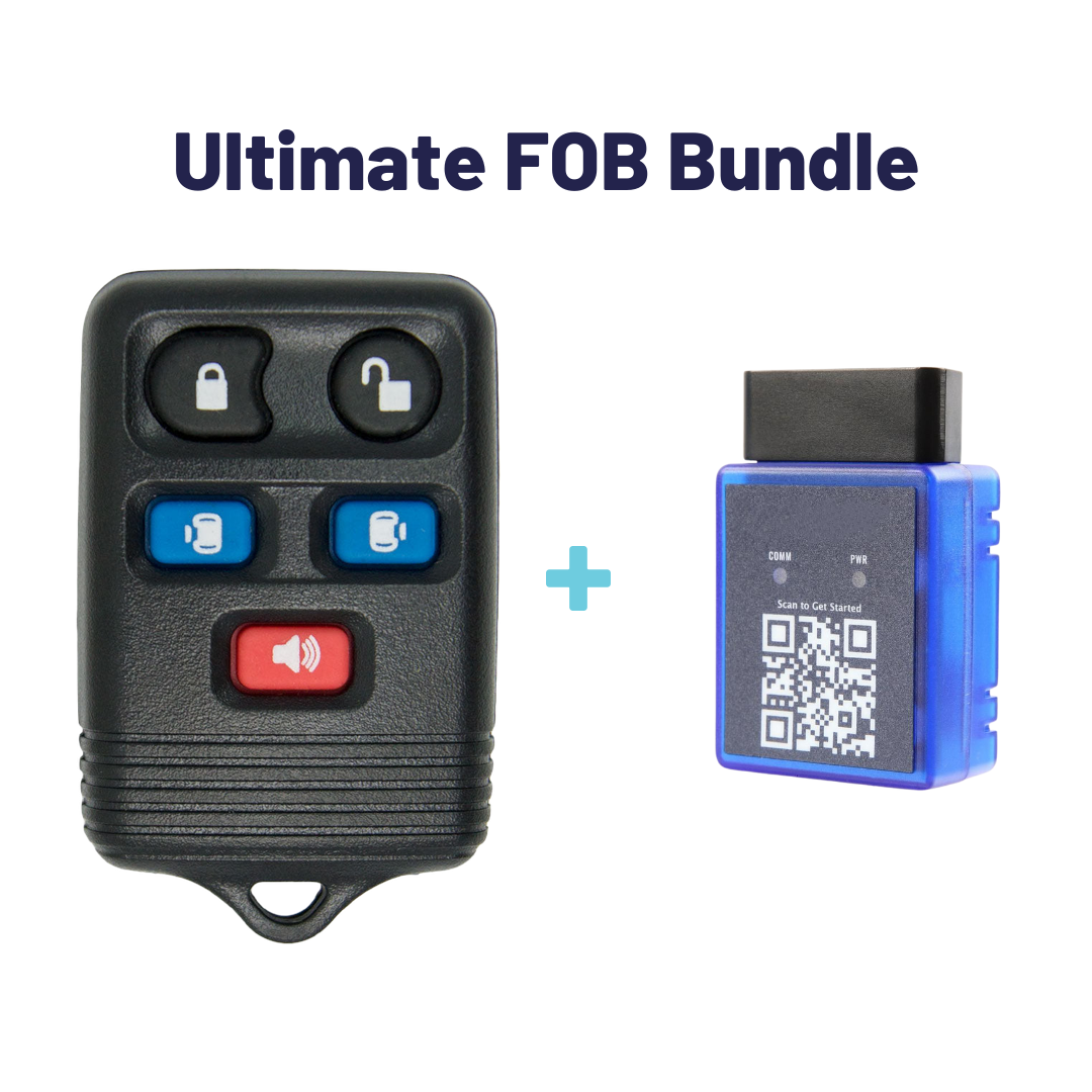 Ultimate Remote FOB Bundle with Programming Tool and Aftermarket 5 Button Remote FOB for Select Ford, Lincoln and Mercury Vehicles (FORFOB-5B-759-K-UKB)