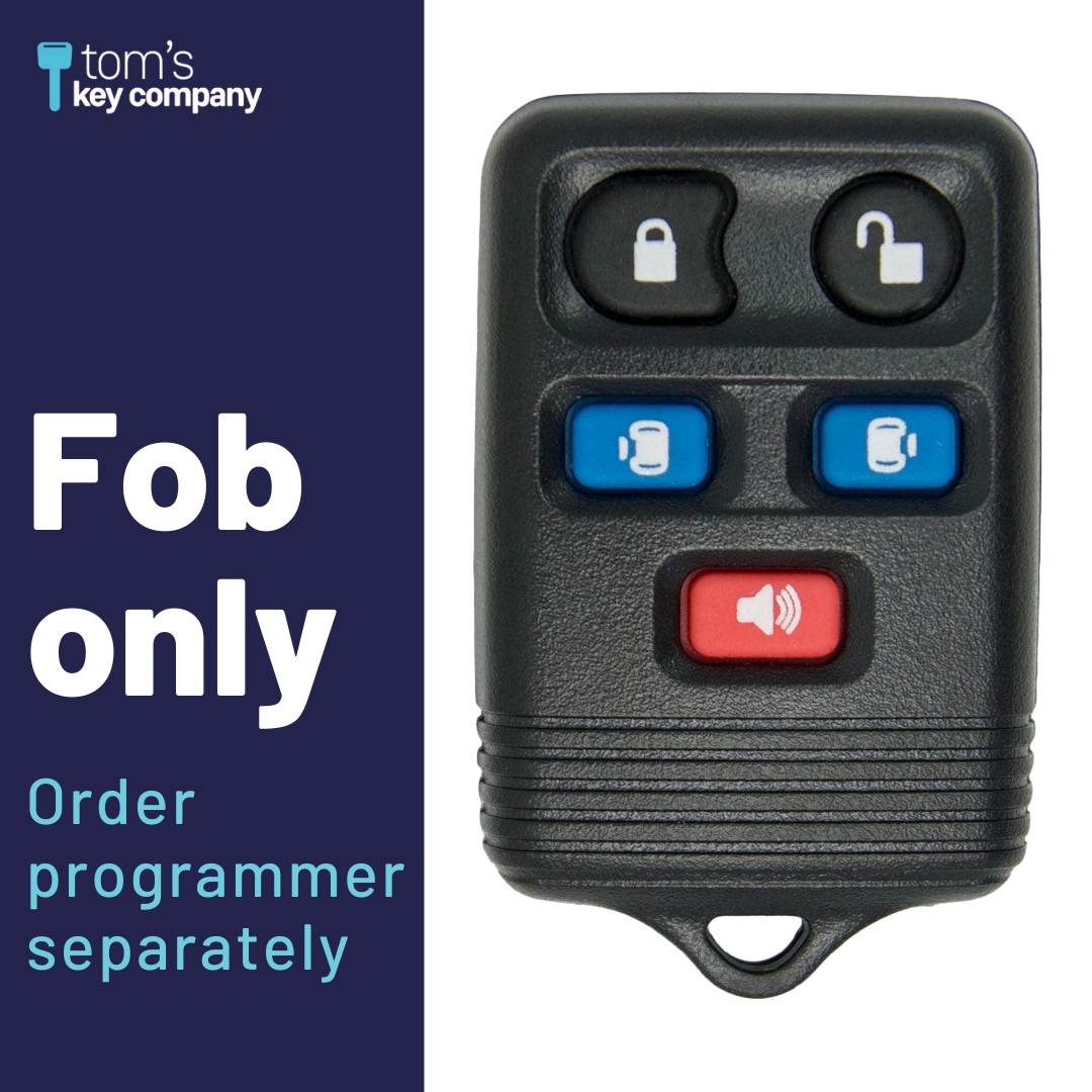 Brand New Aftermarket 5-Button Remote Fob with Lock, Unlock, Sliding Door Left, Sliding Door Right, Panic for Select Ford, Lincoln and Mercury Vehicles (FORFOB-5B-759-K)