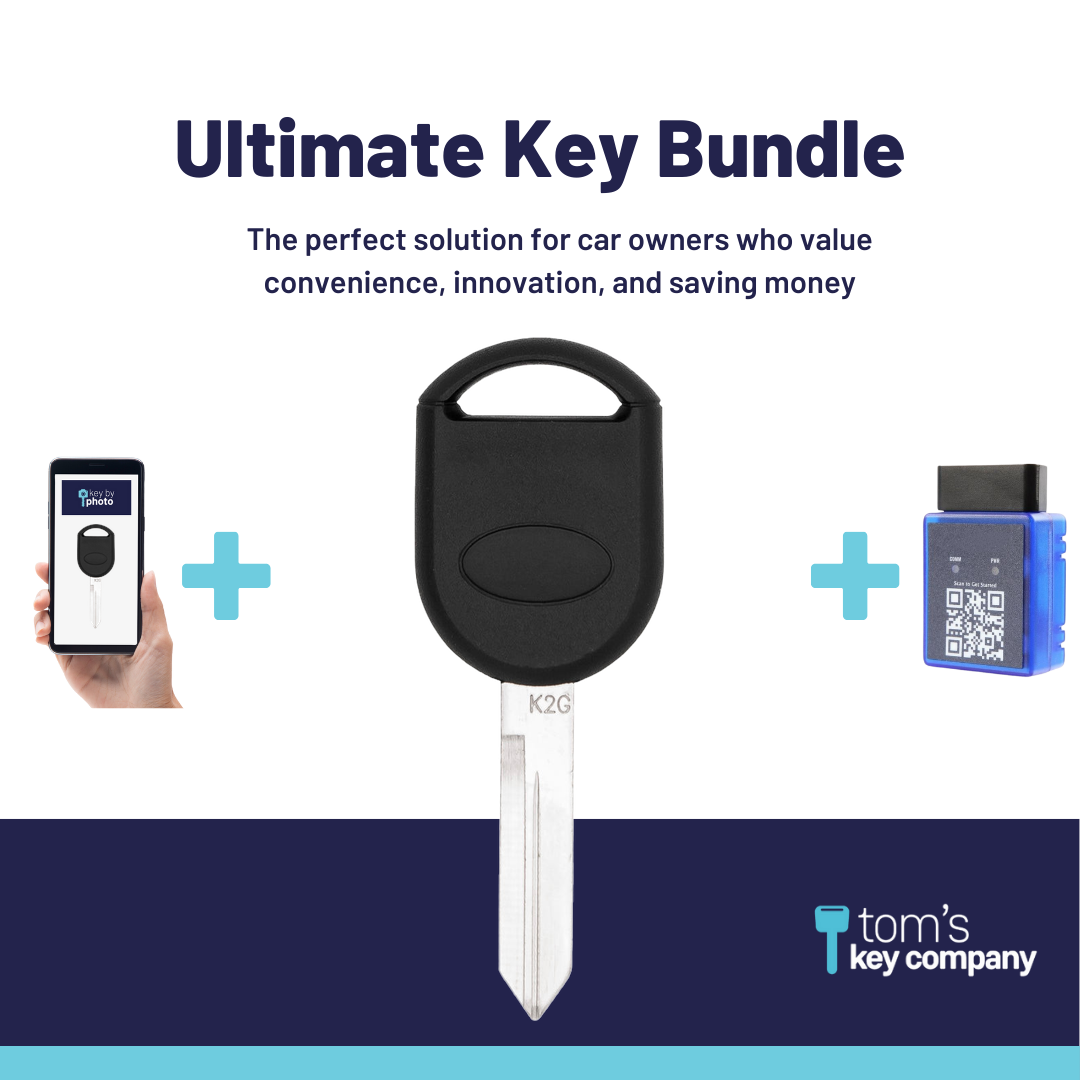 Ultimate Key Bundle with Programming Tool, Aftermarket Transponder Key and Key By Photo for Select Ford, Lincoln and Mercury Vehicles (FORKEY-4D63-UKB)