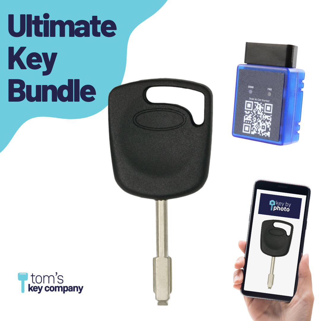 Ultimate Key Bundle with Programming Tool, Aftermarket Transponder Key and Key By Photo for Select Ford Vehicles (FORKEY-7PT-K-UKB)