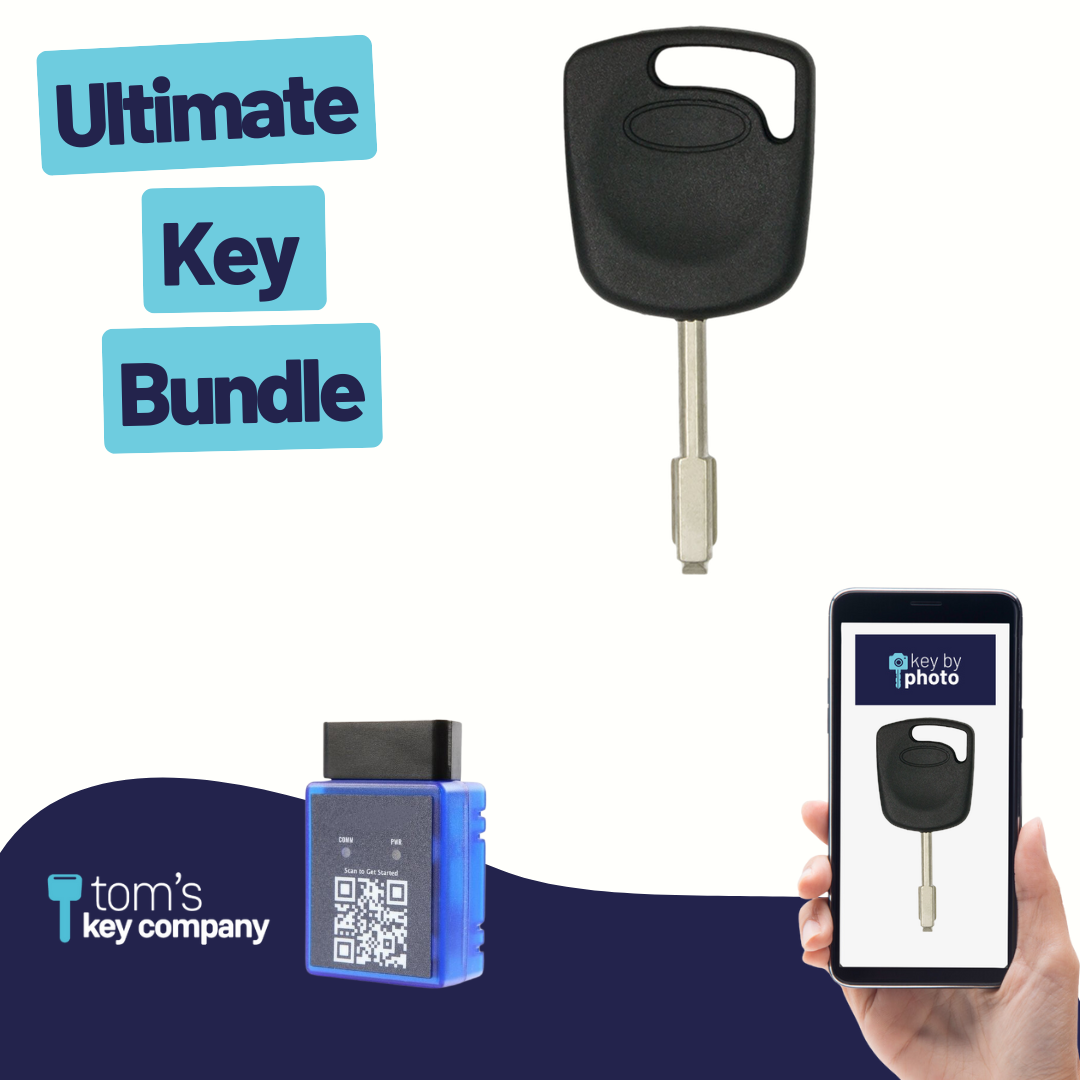 Ultimate Key Bundle with Programming Tool, Aftermarket Transponder Key and Key By Photo for Select Ford Vehicles (FORKEY-7PT-K-UKB)