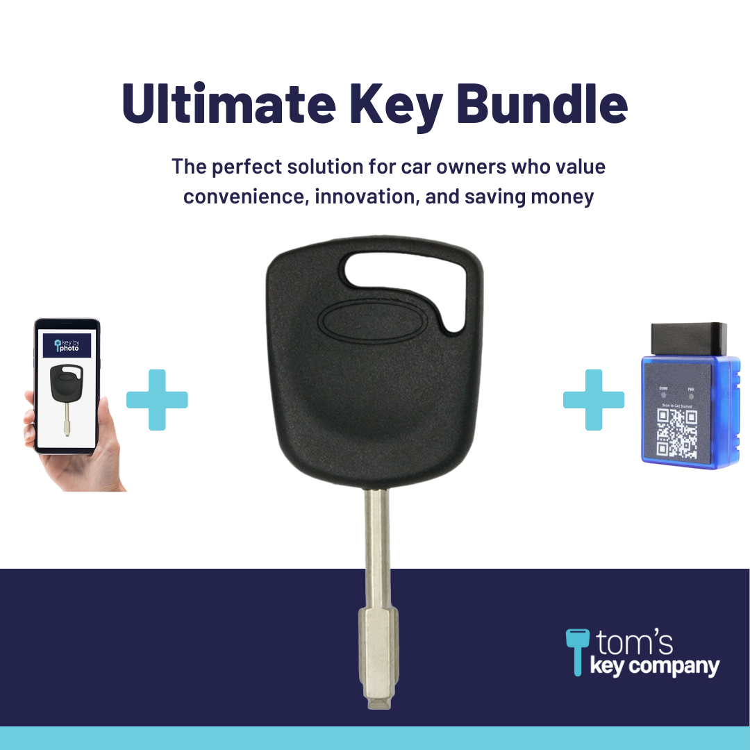 Ultimate Key Bundle with Programming Tool, Aftermarket Transponder Key and Key By Photo for Select Ford Vehicles (FORKEY-7PT-K-UKB)