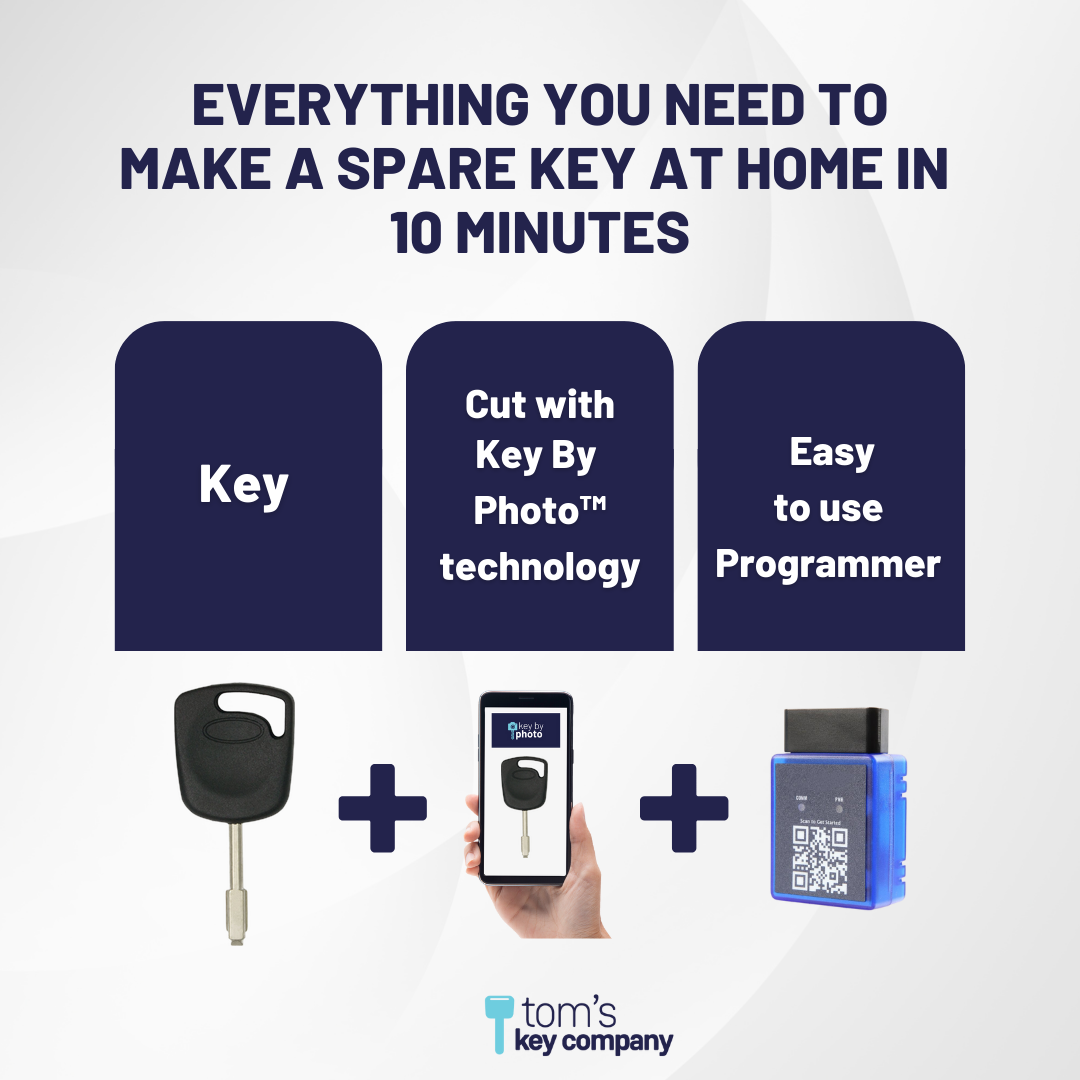 Ultimate Key Bundle with Programming Tool, Aftermarket Transponder Key and Key By Photo for Select Ford Vehicles (FORKEY-7PT-K-UKB)