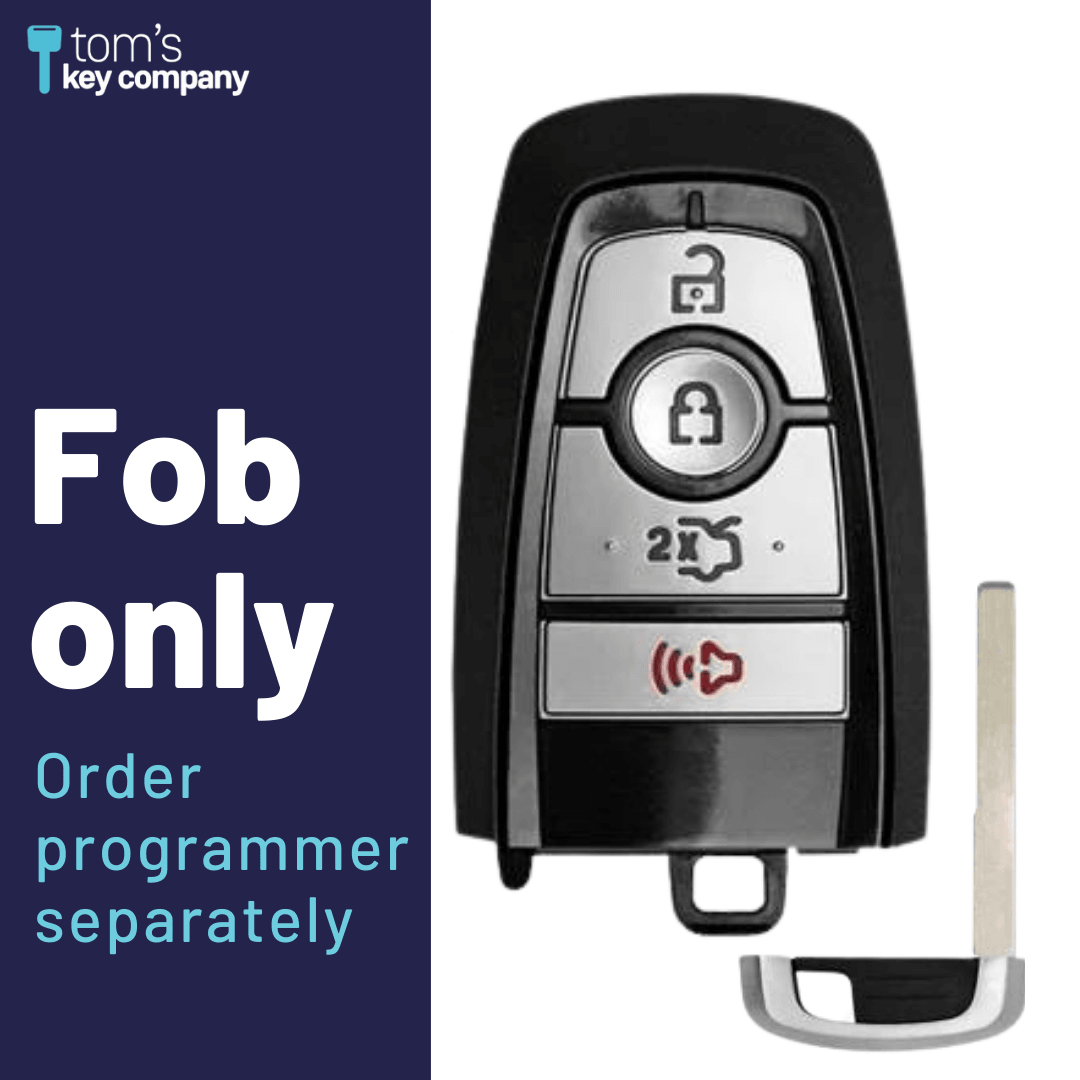 Ford Edge, Explorer, Fusion, Mustang, 4-Button Smart Key with Trunk Release (FORSK-4B-FOB-HITAG)