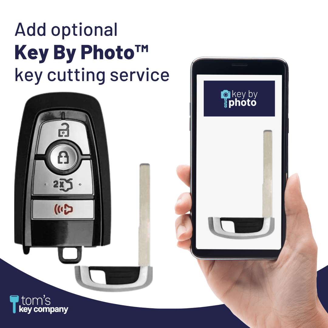 Ford Edge, Explorer, Fusion, Mustang, 4-Button Smart Key with Trunk Release (FORSK-4B-FOB-HITAG)