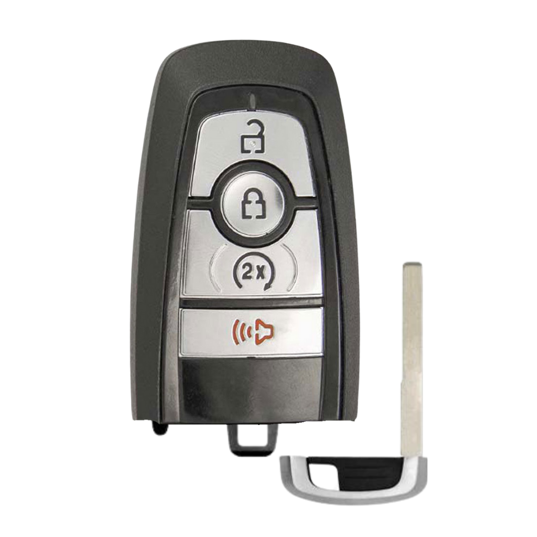 Brand New Aftermarket 4-Button 2-WAY Smart Key with Remote Start Button for Select Ford Vehicles (FORSK-4B-RS-FOB-2WAY-HITAG)