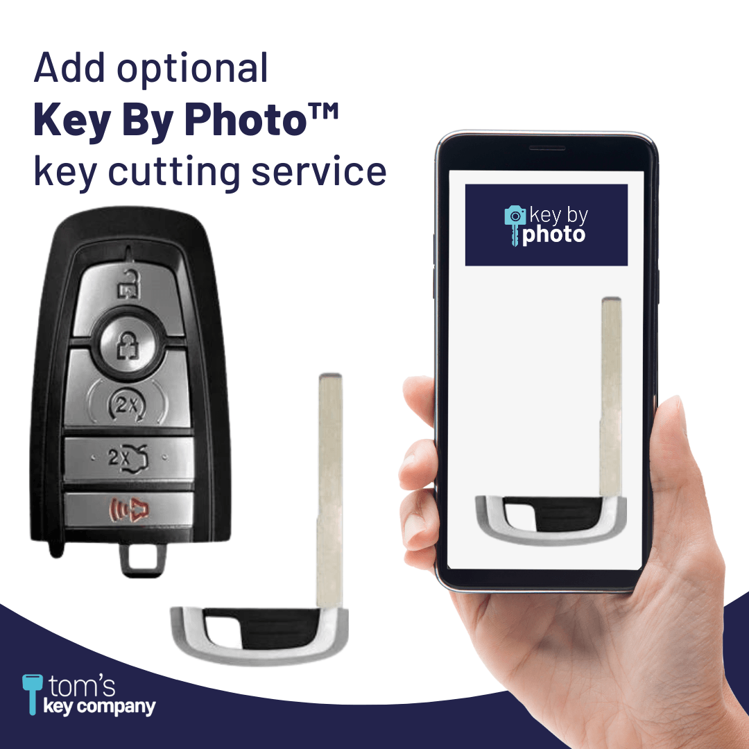 Ford Edge, Escape, Explorer, Expedition & F-150 5 Button Smart Key with Remote Start and Trunk Release (FORSK-5B-FOB-HITAG)