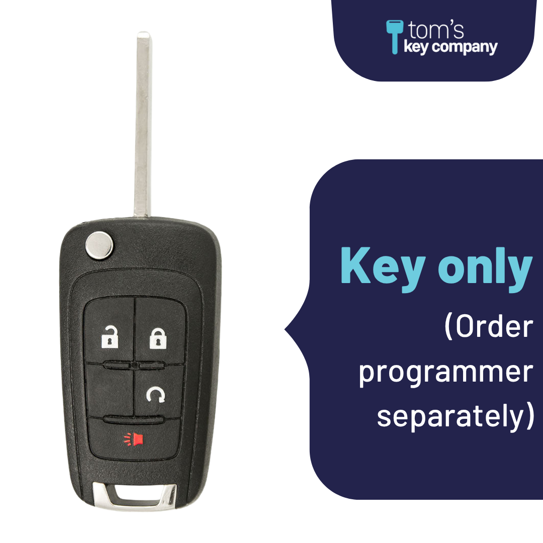 Brand New Aftermarket 4-Button Remote Key with Lock, Unlock, Remote Start, Panic for Select GMC Vehicles (GMC-4B-802-K)