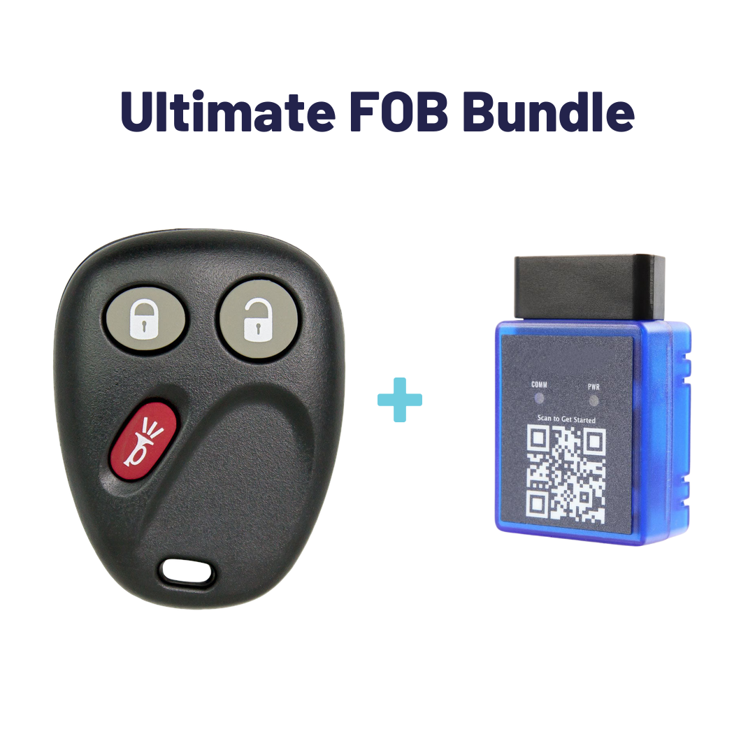 Ultimate Remote FOB Bundle with Programming Tool and Aftermarket 3 Button Remote FOB for Select GMC Vehicles (GMCFOB-3B-578-K-UKB)