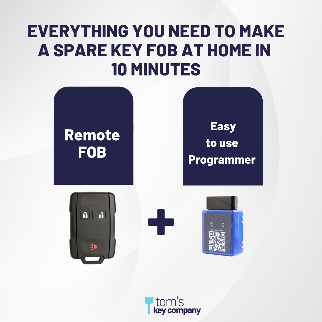 Ultimate Remote FOB Bundle with Programming Tool and Aftermarket 3 Button Remote FOB for Select GMC Vehicles (GMCFOB-3B-828-K-UKB)