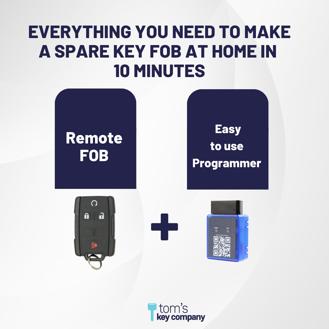 Ultimate Remote FOB Bundle with Programming Tool and Aftermarket 4 Button Remote FOB for Select GMC Vehicles (GMCFOB-4B-842-K-UKB)