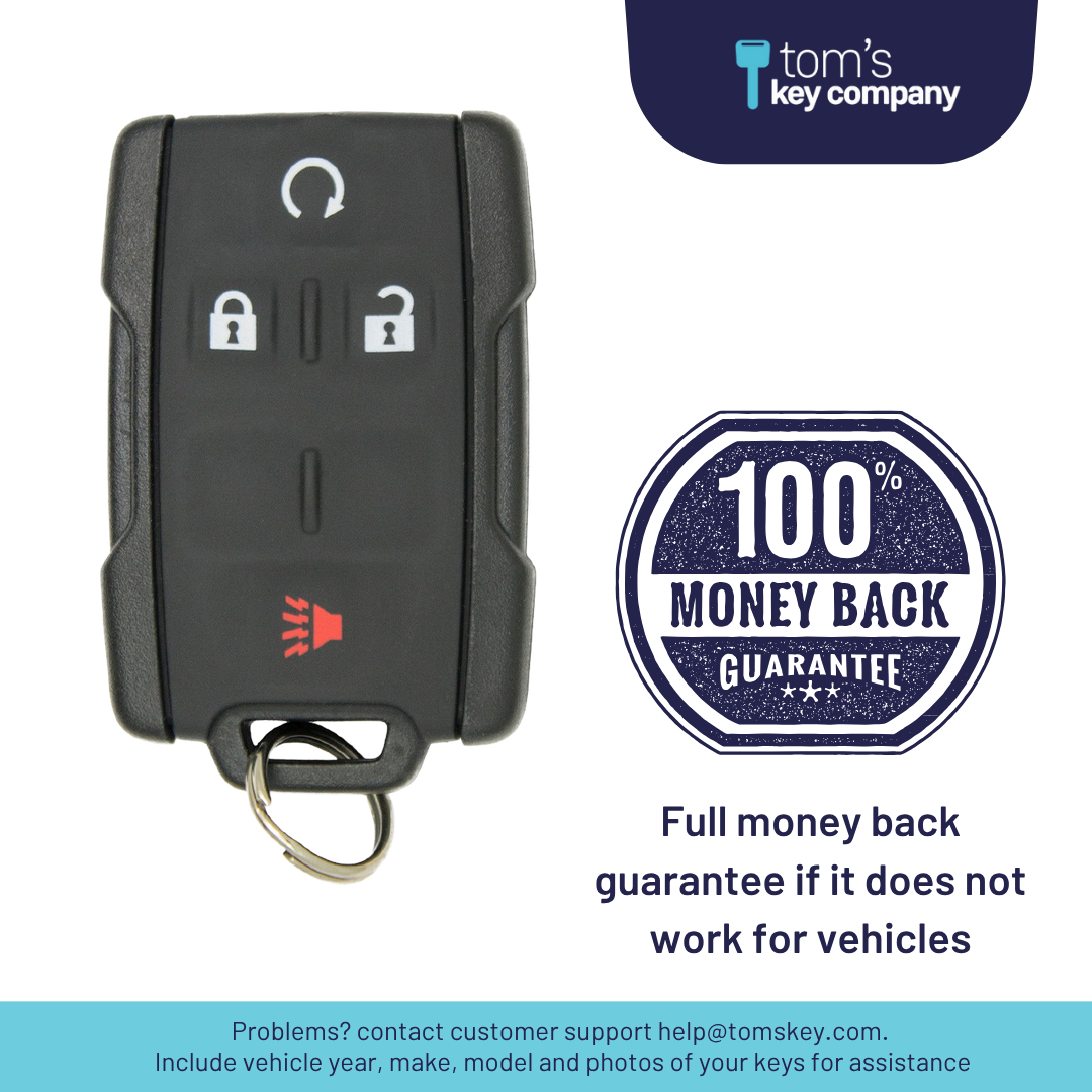 Brand New Aftermarket 4-Button Remote Fob with Lock, Unlock, Remote Start, Panic for Select GMC Vehicles (GMCFOB-4B-842-K)