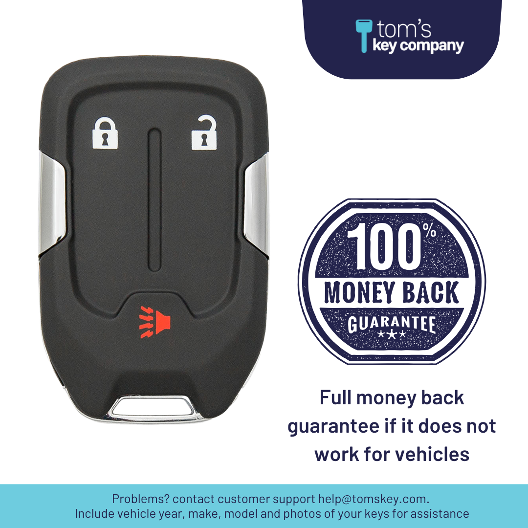 Brand New Aftermarket 3-Button Smart Key Fob with Lock, Unlock, Panic for Select GMC Vehicles (GMCSK-3B-865-K)