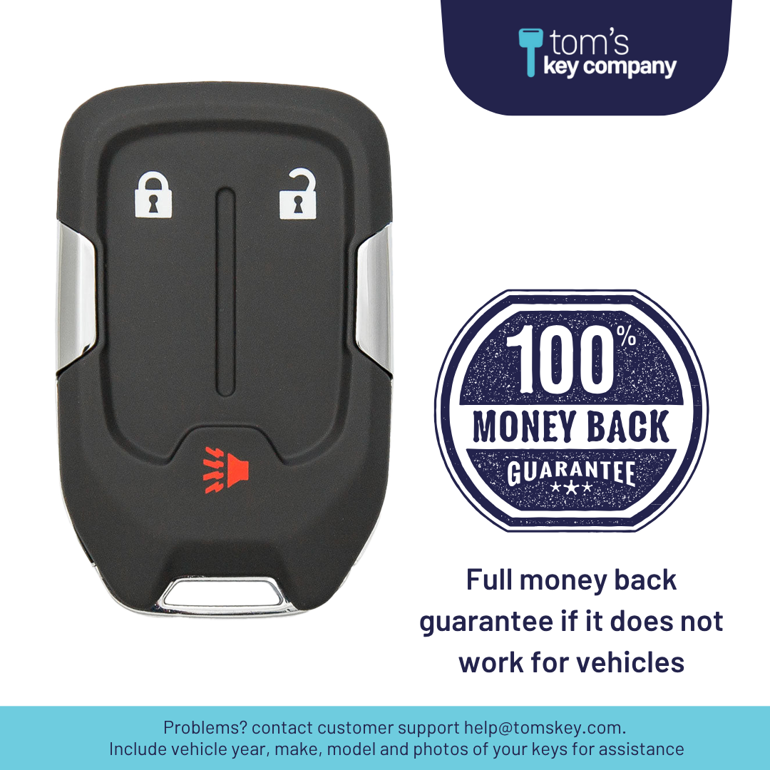 Brand New Aftermarket 3-Button Smart Key Fob with Lock, Unlock, Panic for Select GMC Vehicles (GMCSK-3B-901-K)