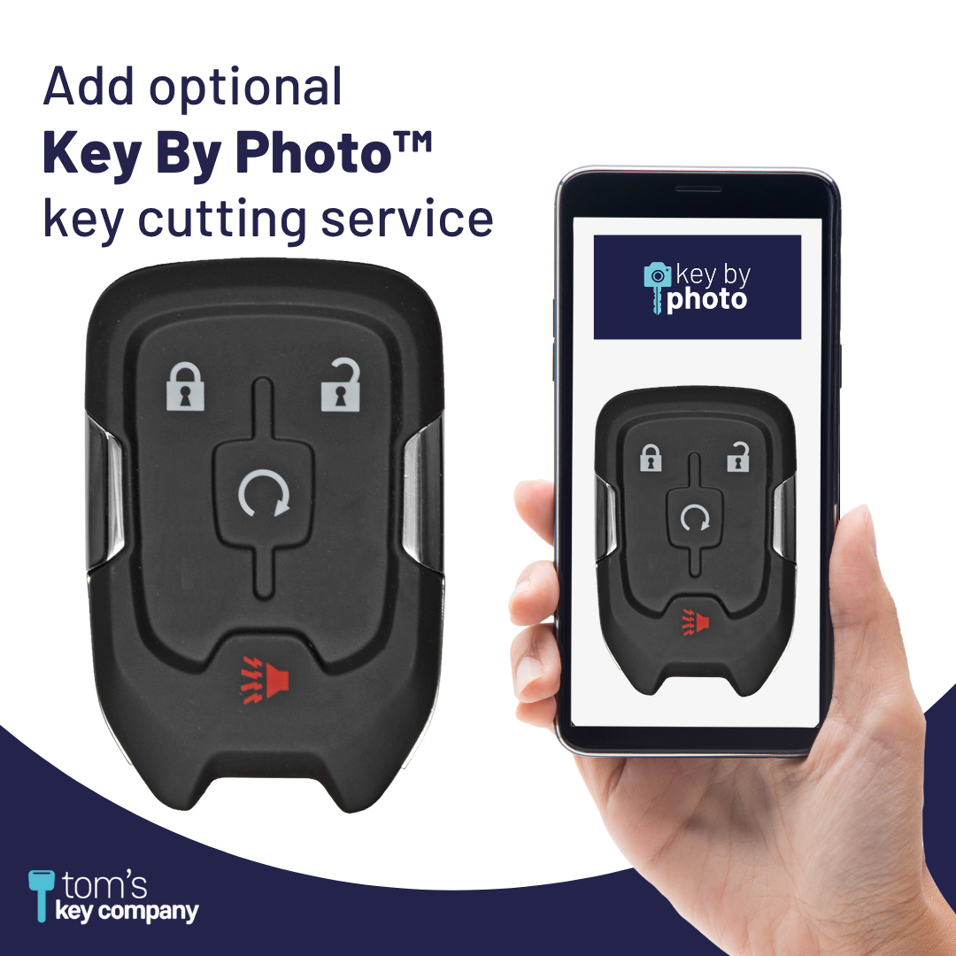 Brand New Aftermarket 4-Button Smart Key Fob with Lock, Unlock, Remote Start, Panic for Select GMC Vehicles (GMCSK-4B-860-K)