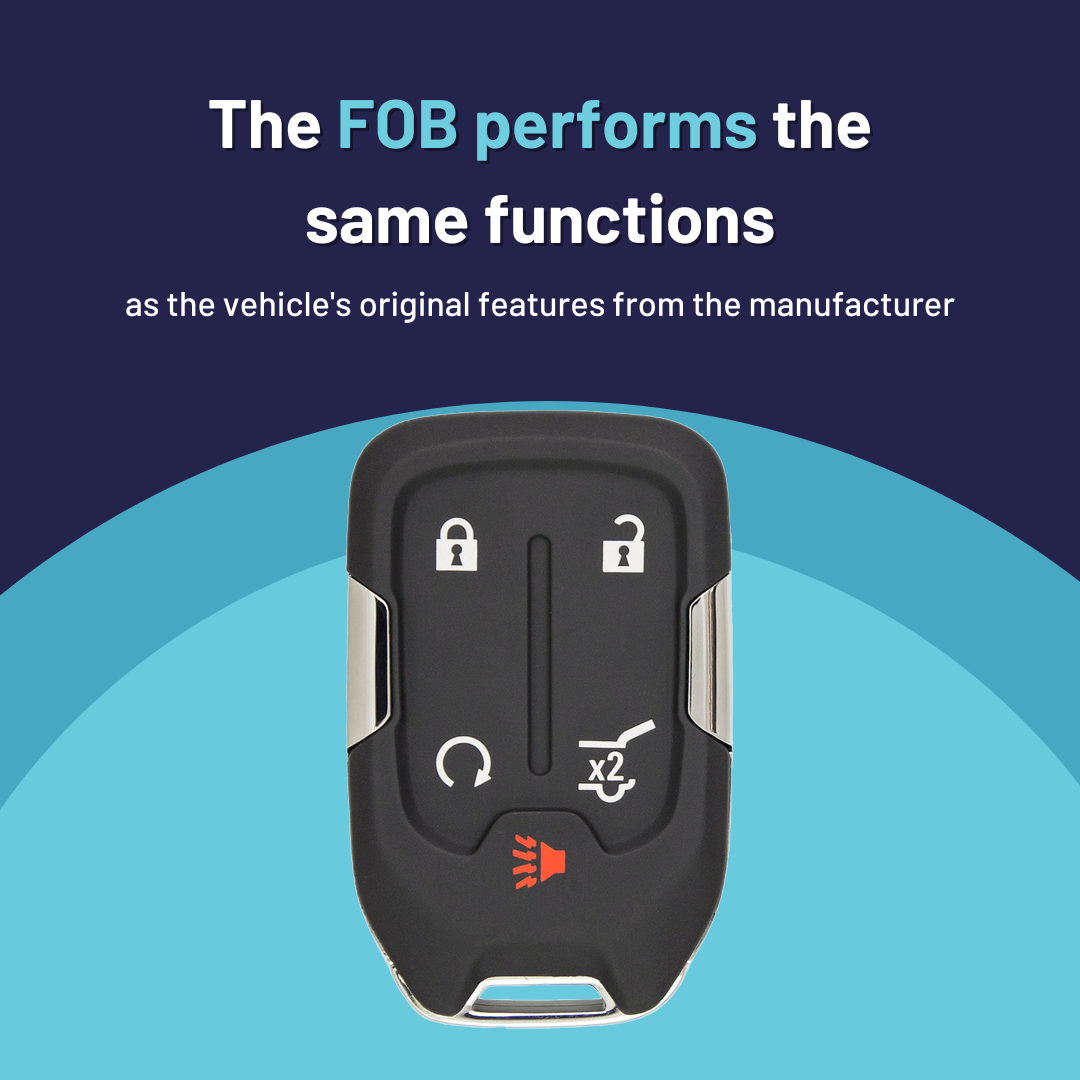 Ultimate Smart Key Bundle with Programming Tool, Aftermarket 5-Button Smart Key Fob and Key By Photo for Select GMC Vehicles (GMCSK-5B-HRRS-889-K-UKB)