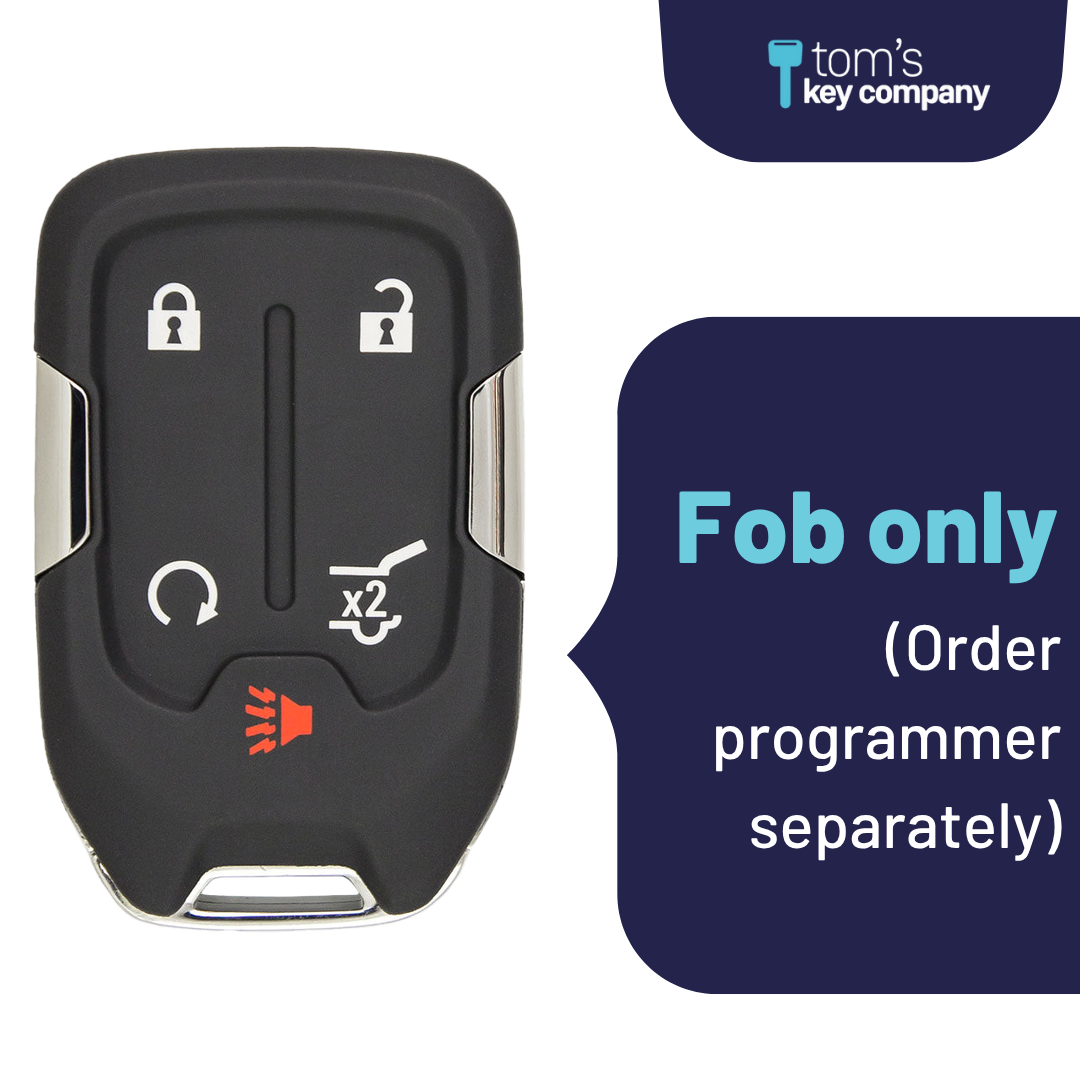 Brand New Aftermarket 5-Button Smart Key Fob with Lock, Unlock, Hatch, Remote Start, Panic for Select GMC Vehicles (GMCSK-5B-HRRS-889-K)