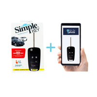 Ultimate Key Bundle DIY Car Key Replacement Kit with SimpleKey™ Programmer & Key By Photo™ Service | Select Buick, Chevrolet & GMC Vehicle with 4 Button Remote Key with Remote Start Feature, High Security Blade (GMFK4RSSK-KBP-UKB)