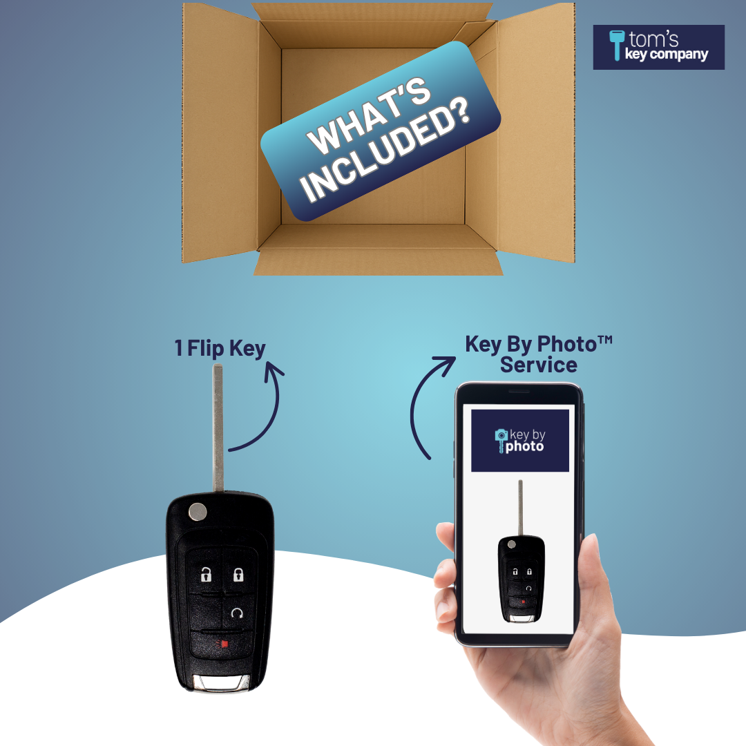 Ultimate Key Bundle DIY Car Key Replacement Kit with SimpleKey™ Programmer & Key By Photo™ Service | Select Buick, Chevrolet & GMC Vehicle with 4 Button Remote Key with Remote Start Feature, High Security Blade (GMFK4RSSK-KBP-UKB)