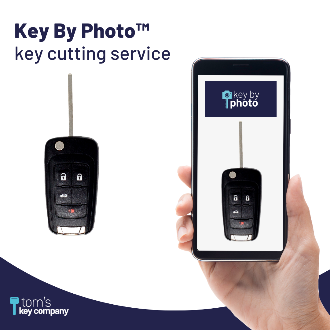Ultimate Key Bundle DIY Car Key Replacement Kit with SimpleKey™ Programmer & Key By Photo™ Service | Select Buick, Chevrolet & GMC Vehicle with 4 Button Remote Key with Trunk Release Feature, High Security Blade (GMFK4TSK-KBP-UKB)