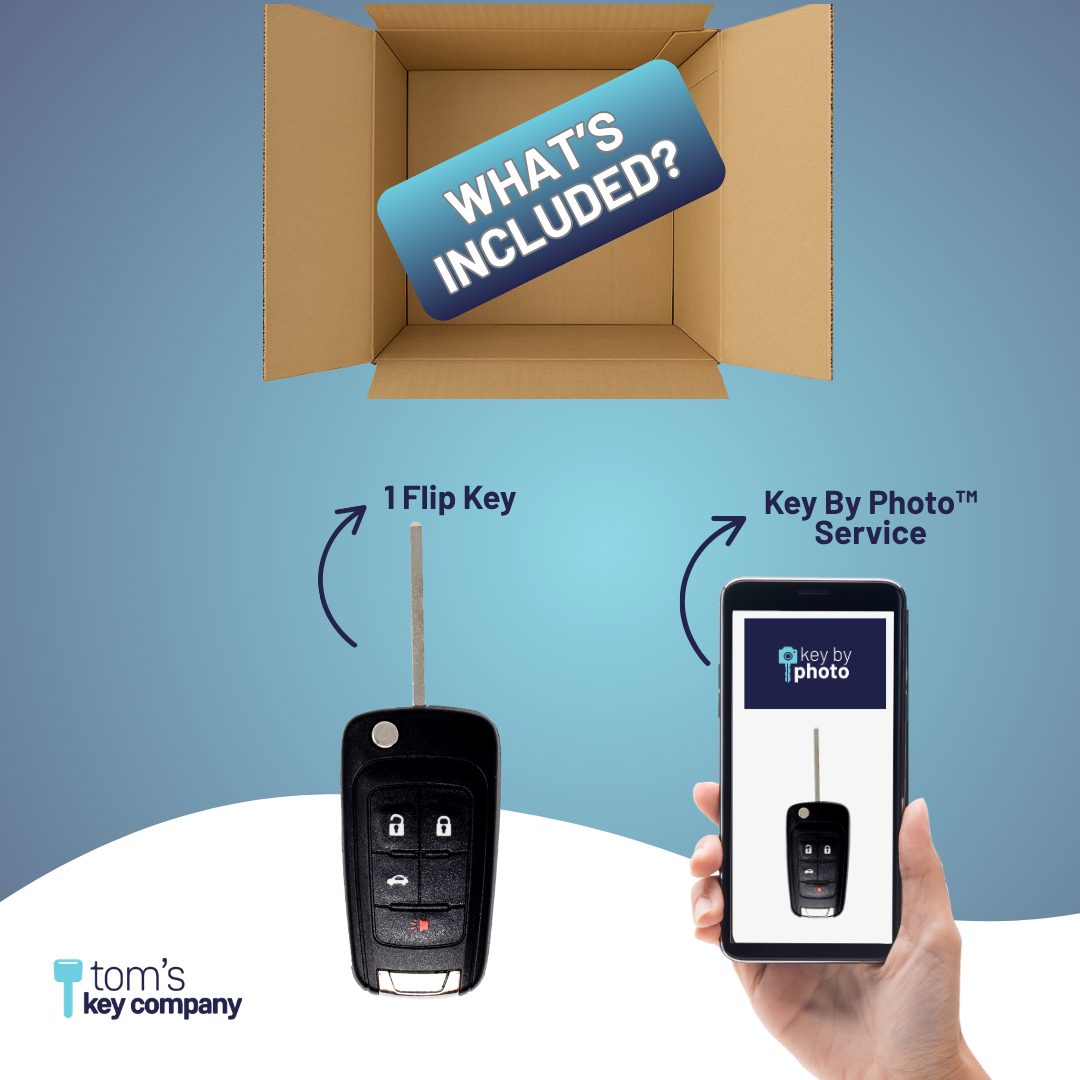 Ultimate Key Bundle DIY Car Key Replacement Kit with SimpleKey™ Programmer & Key By Photo™ Service | Select Buick, Chevrolet & GMC Vehicle with 4 Button Remote Key with Trunk Release Feature, High Security Blade (GMFK4TSK-KBP-UKB)