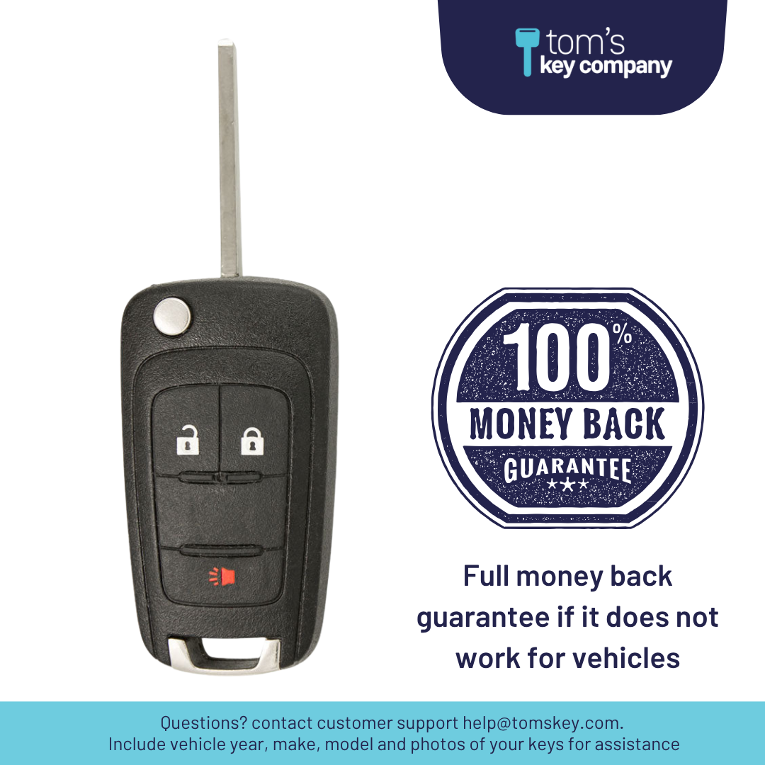 Brand New Aftermarket 3 Button Flip Key for Select Chevrolet & GMC Vehicles (GMFLP-3B-OHT01060512)