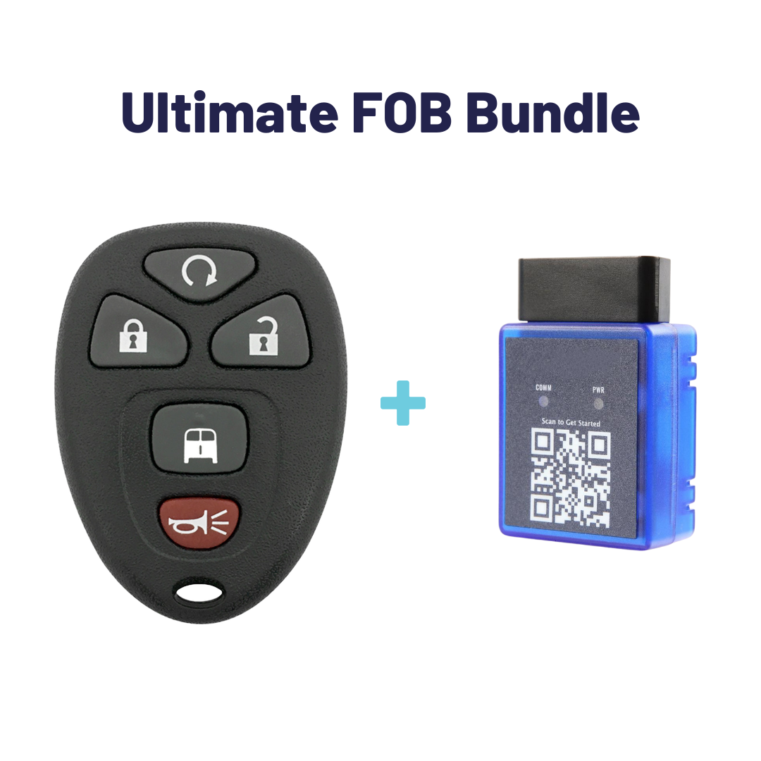 Ultimate Remote FOB Bundle with Programming Tool and Aftermarket 5 Button Remote FOB for Select Chevrolet and GMC Vehicles (GMFOB-5B-RS-851-K-UKB)