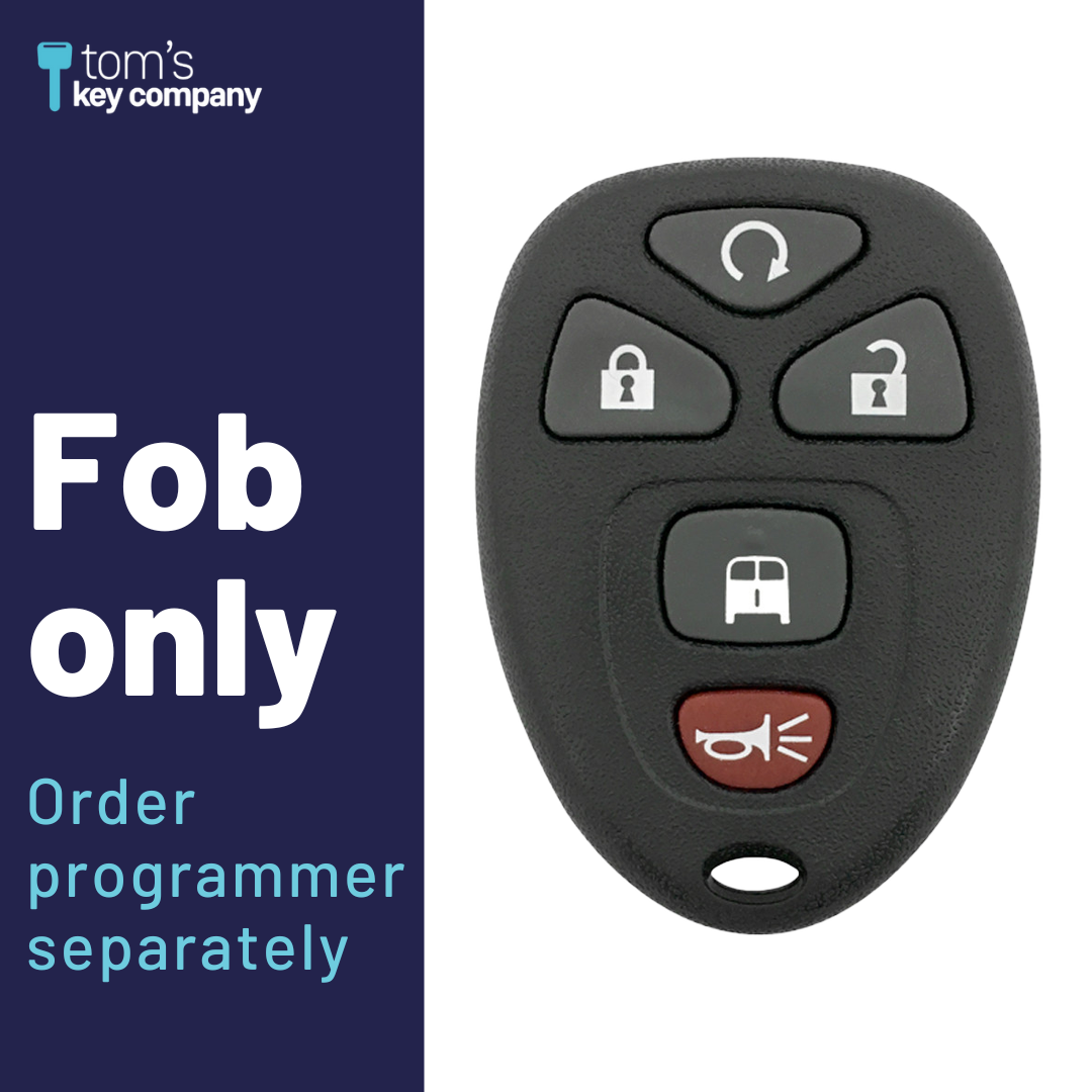 Brand New Aftermarket 5-Button Remote Fob with Lock, Unlock, Cargo Door, Remote Start, Panic for Select Chevrolet and GMC Vehicles (GMFOB-5B-RS-851-K)