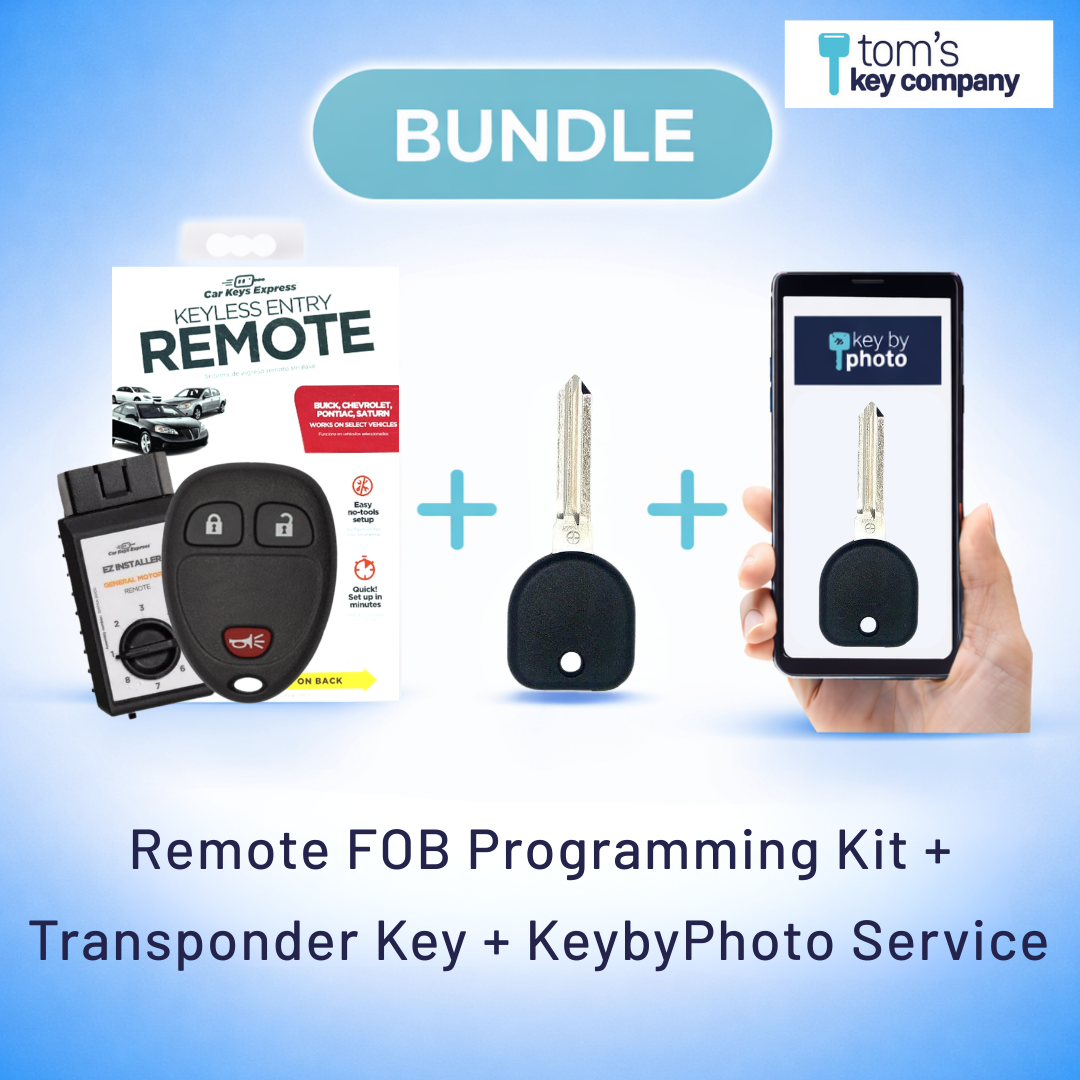 Ultimate Key Bundle DIY Car Key Replacement Kit with Keyless Entry Remote™ Programmer, Transponder Key, & Key By Photo™ Service | Chevrolet (GMRM-3Z0RE-B111-KBP-UKB)