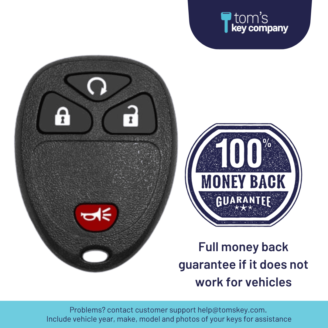 Brand New Aftermarket 4 Button Remote FOB for Select Buick, Chevrolet, Pontiac, & Saturn Vehicles (GMRM-4RZ0RE-RMT)