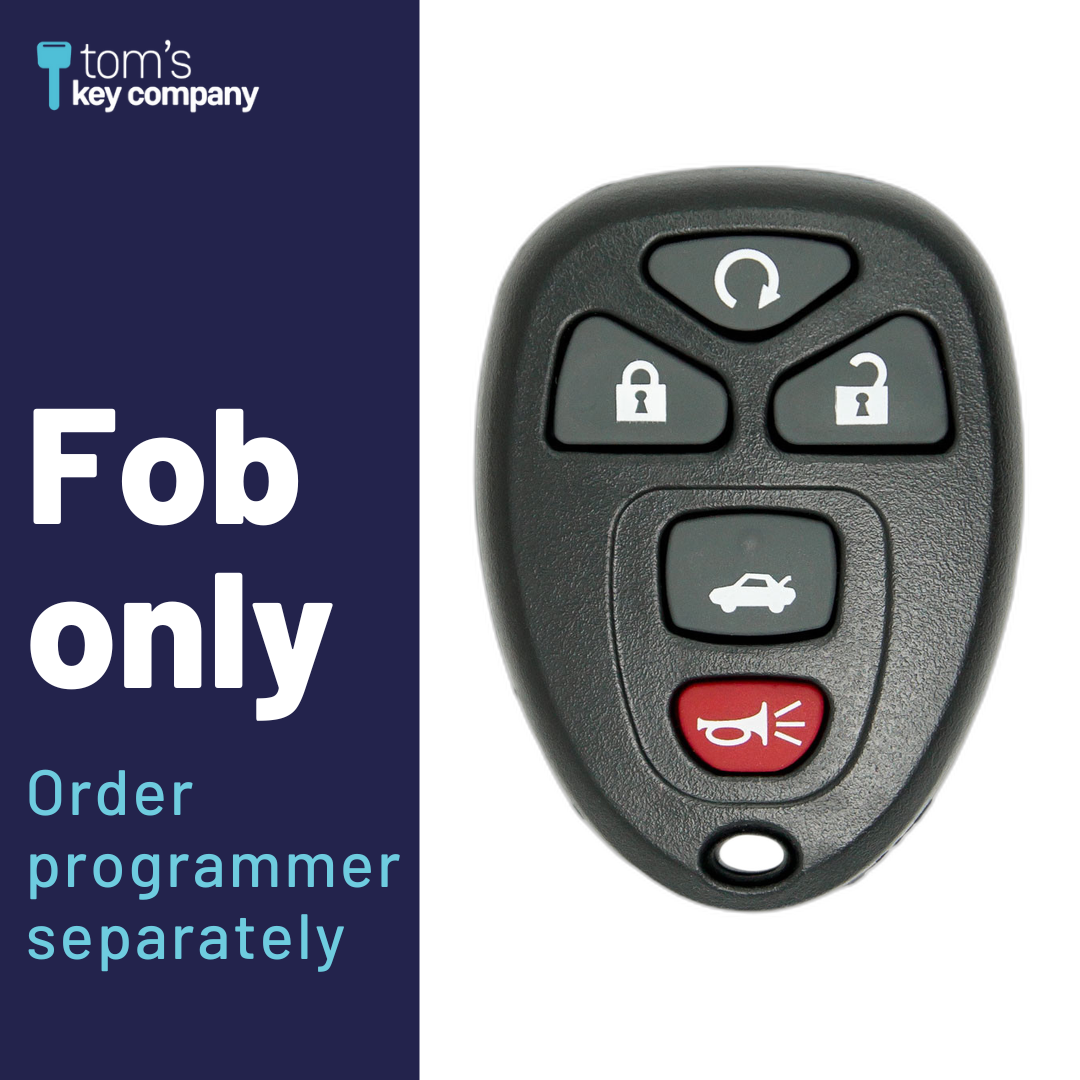 Brand New Aftermarket 5-Button Remote Fob with Lock, Unlock, Remote Start, Trunk, Panic for Select Saturn Vehicles (GMRM-5TRZ0RE-RMT)