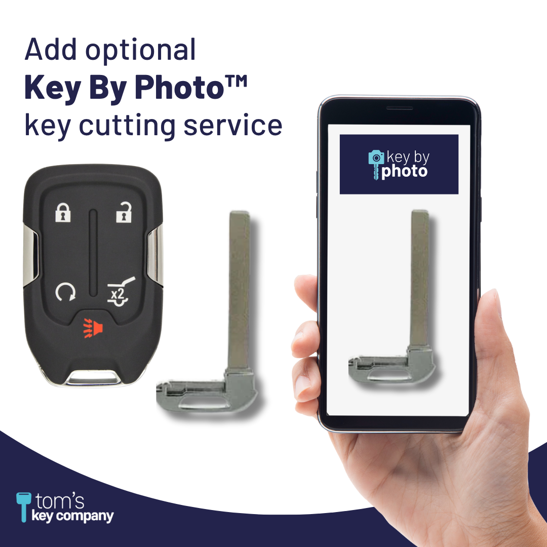 Brand New Aftermarket 5 Button Smart Key with Hatch Release & Remote Start for Select GMC Vehicles (GMSK-5B-HATCH-HYQ1EA)