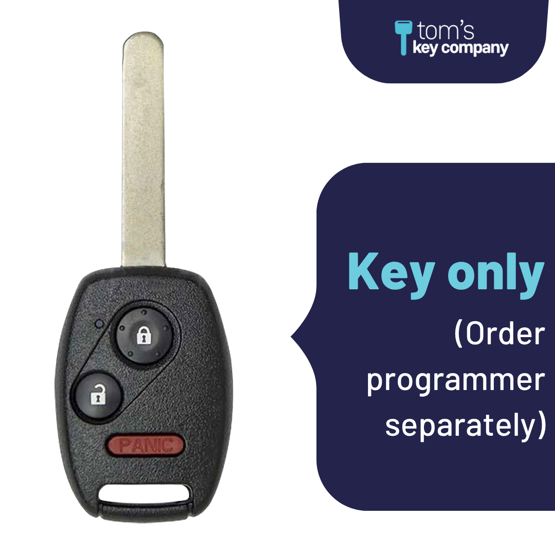 Brand New Aftermarket 3-Button Remote Key with Lock, Unlock, Panic for Select Honda Vehicles (HONCK-3B-478-K)