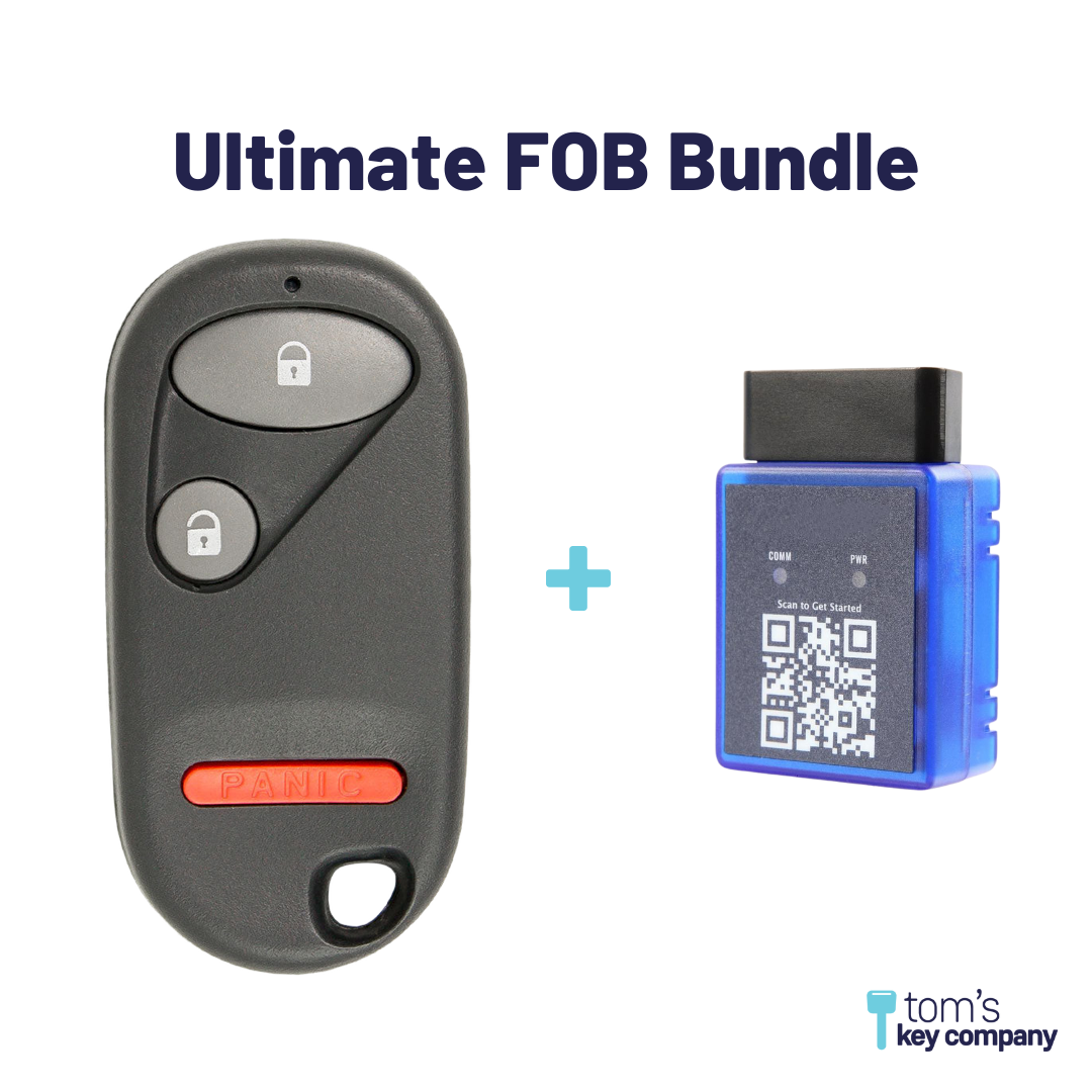 Ultimate Remote FOB Bundle with Programming Tool and Aftermarket 3 Button Remote FOB for Select Honda Vehicles (HONFOB-3B-428-K-UKB)