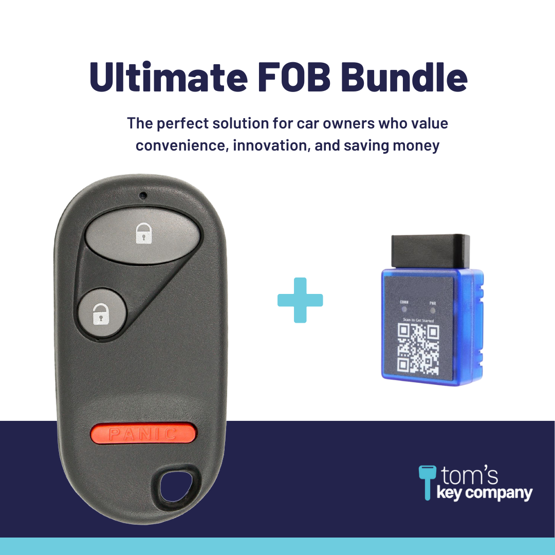 Ultimate Remote FOB Bundle with Programming Tool and Aftermarket 3 Button Remote FOB for Select Honda Vehicles (HONFOB-3B-428-K-UKB)