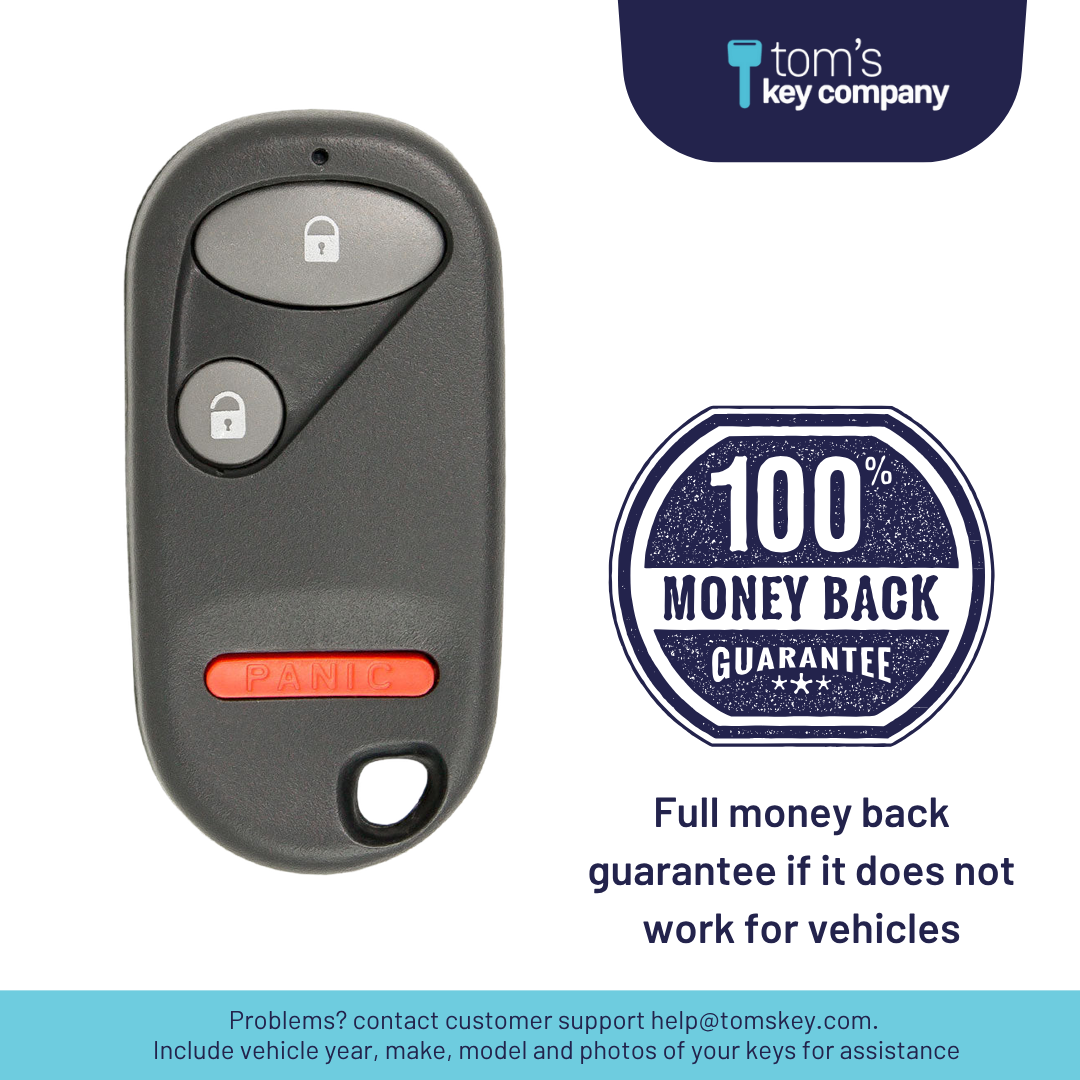 Brand New Aftermarket 3-Button Remote Fob with Lock, Unlock, Panic for Select Honda Vehicles (HONFOB-3B-428-K)
