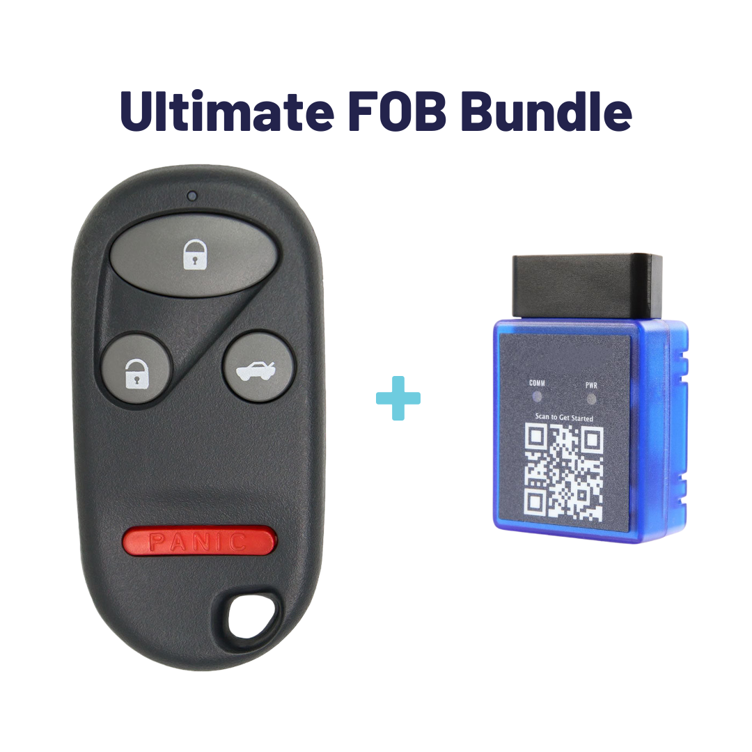 Ultimate Remote FOB Bundle with Programming Tool and Aftermarket 4 Button Remote FOB for Select Honda Vehicles (HONFOB-4B-451-K-UKB)