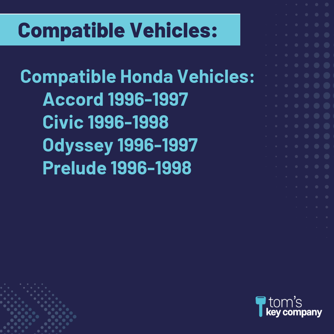 Brand New Aftermarket 4-Button Remote Fob with Lock, Unlock, Option, Panic for Select Honda Vehicles (HONFOB-4B-454-K)