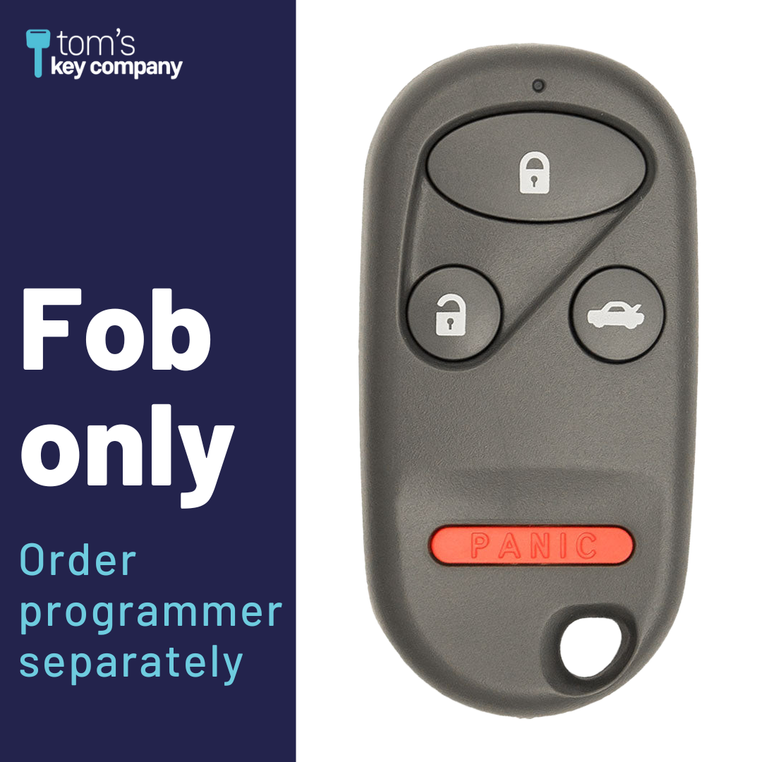 Brand New Aftermarket 4-Button Remote Fob with Lock, Unlock, Option, Panic for Select Honda Vehicles (HONFOB-4B-454-K)