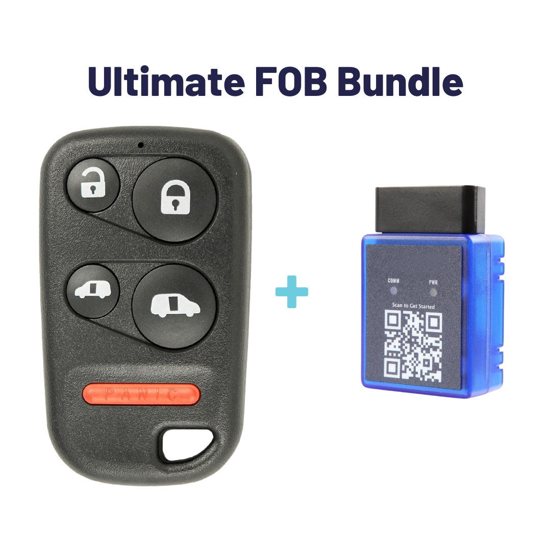 Ultimate Remote FOB Bundle with Programming Tool and Aftermarket 5 Button Remote FOB for Select Honda Vehicles (HONFOB-5B-465-K-UKB)