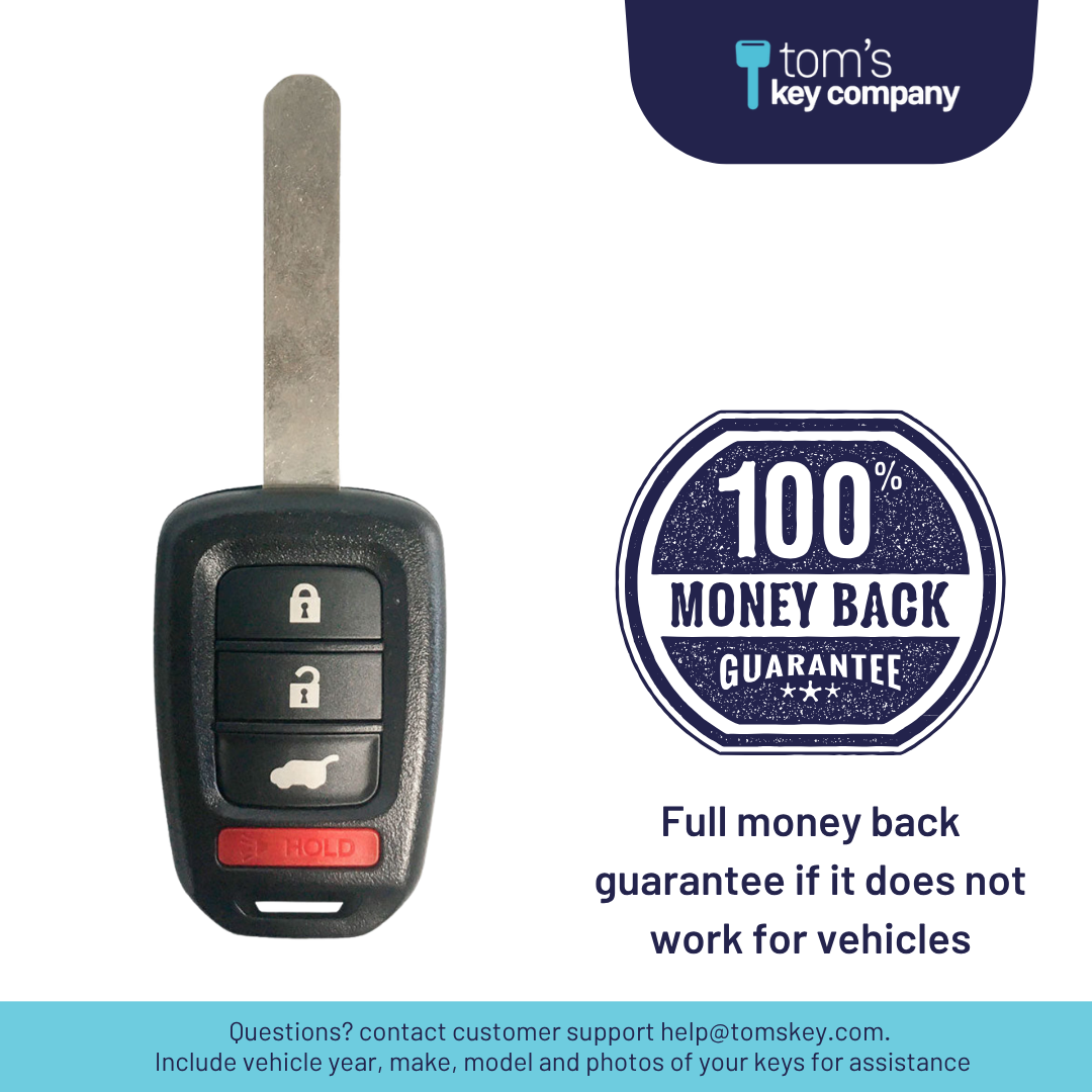 Brand New Aftermarket 4 Button Remote Key with Hatch Release for Select Honda Vehicles