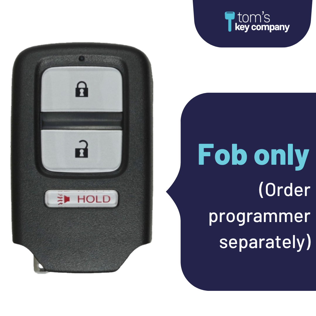 Brand New Aftermarket 3-Button Smart Key Fob with Lock, Unlock, Panic for Select Honda Vehicles (HONSK-3B-503-K)