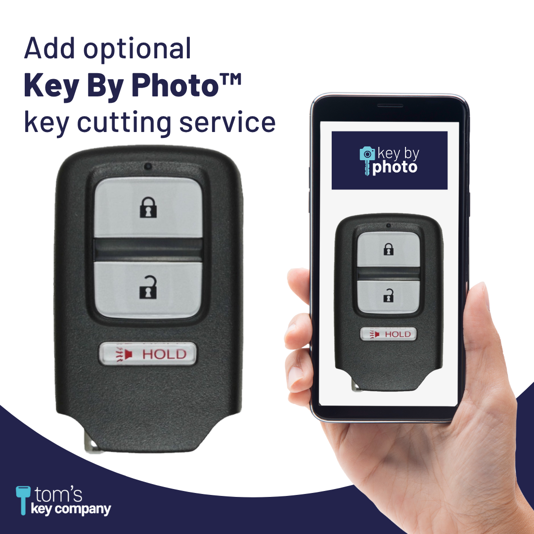 Brand New Aftermarket 3-Button Smart Key Fob with Lock, Unlock, Panic for Select Honda Vehicles (HONSK-3B-503-K)