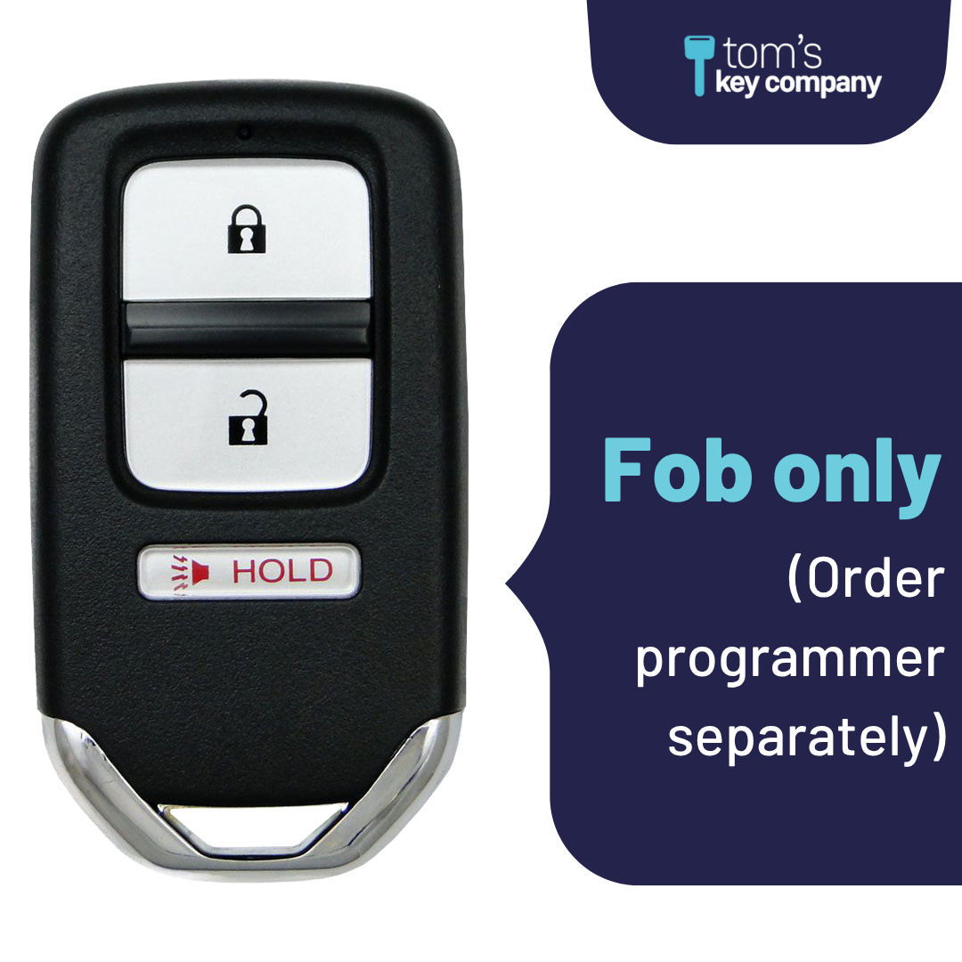 Brand New Aftermarket 3-Button Smart Key Fob with Lock, Unlock, Panic for Select Honda Vehicles (HONSK-3B-507-K)