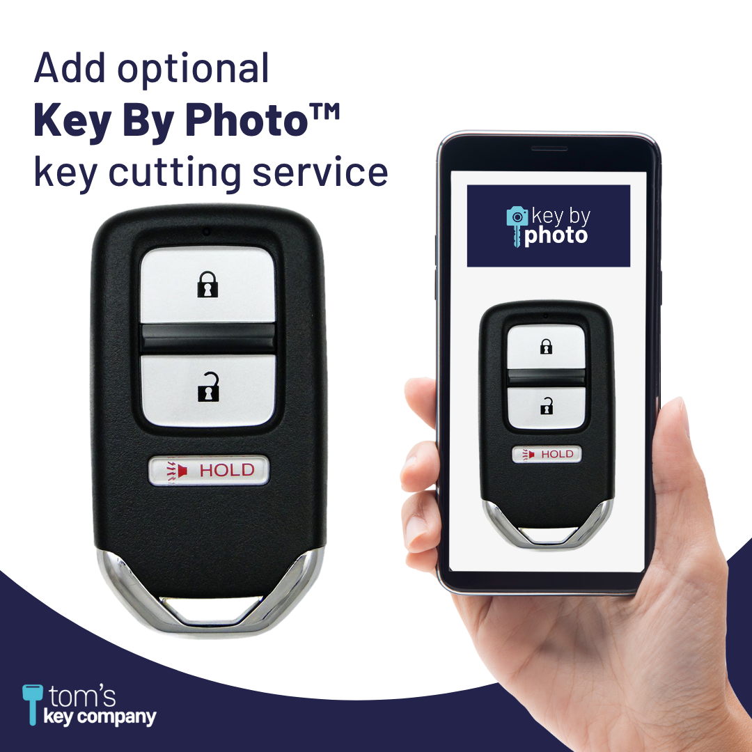 Brand New Aftermarket 3-Button Smart Key Fob with Lock, Unlock, Panic for Select Honda Vehicles (HONSK-3B-523-K)