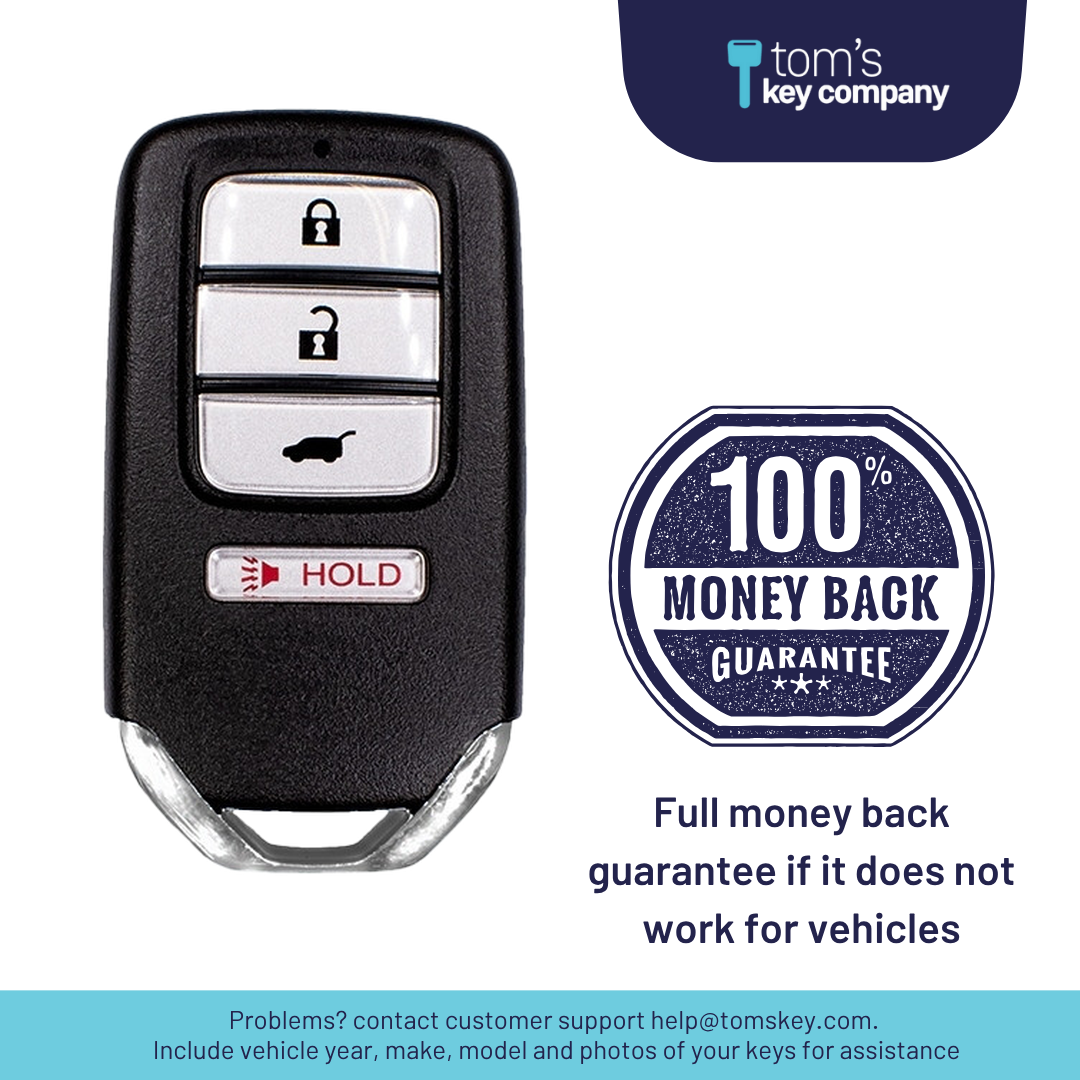 Like New Refurbished 4-Button Smart Key Fob with Lock, Unlock, Hatch, Panic for Select Honda Vehicles (HONSK-4B-HR-540-REF-K)