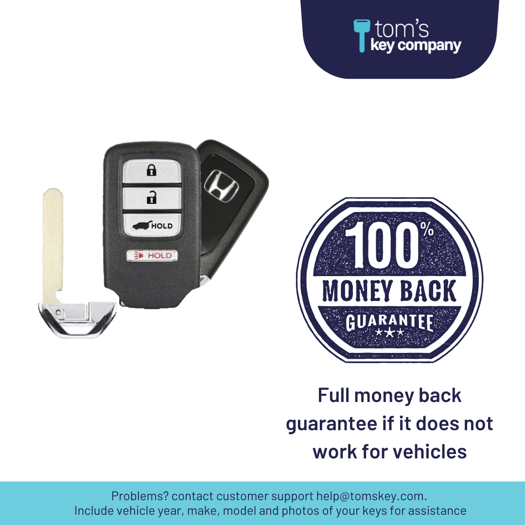 Ultimate Smart Key Bundle with Programming Tool, Aftermarket 4-Button Smart Key Fob and Key By Photo for Select Honda Vehicles (HONSK-4B-HR-556-REF-K-UKB)