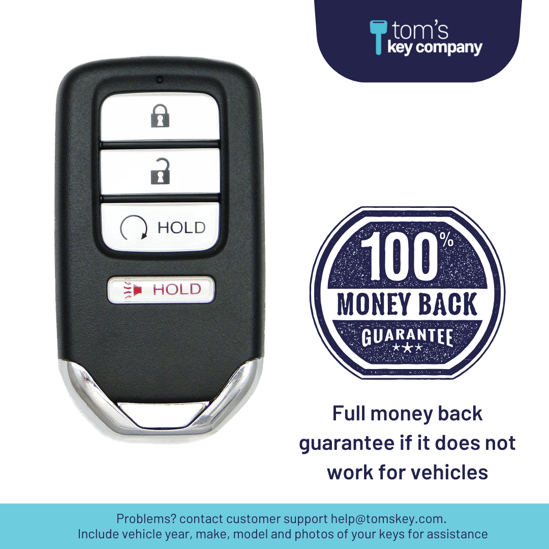 Ultimate Smart Key Bundle with Programming Tool, Refurbished 4-Button Smart Key Fob and Key By Photo for Select Honda Vehicles (HONSK-4B-RS-524-K-UKB)