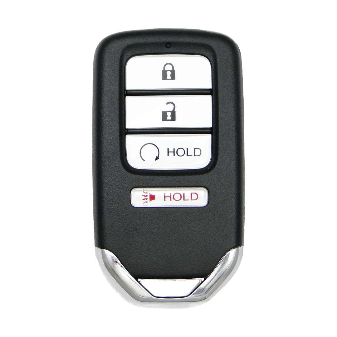 Brand New Aftermarket 4-Button Smart Key Fob with Lock, Unlock, Remote Start Hold, Panic for Select Honda Vehicles (HONSK-4B-RS-524-K)