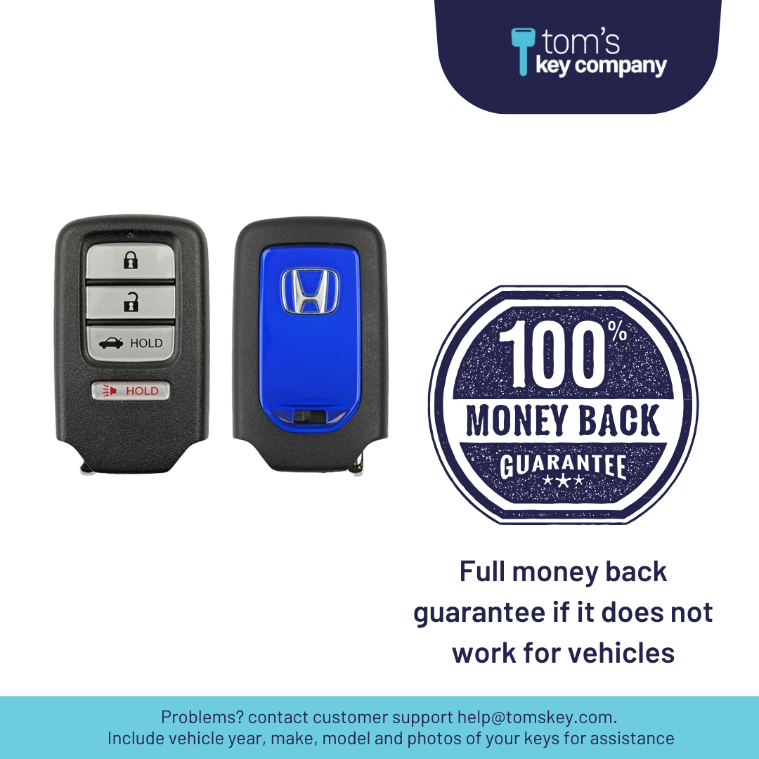 Ultimate Smart Key Bundle with Programming Tool, Refurbished 4-Button Smart Key Fob and Key By Photo for Select Honda Vehicles (HONSK-4B-TR-535-REF-K-UKB)